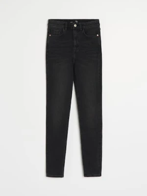 Sinsay - Jeansy skinny high waist - czarny