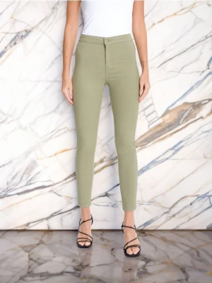 Sinsay - Jeansy skinny high waist - zielony
