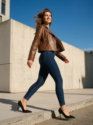 Sinsay - Jeansy skinny mid waist - granatowy