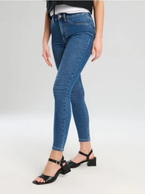 Sinsay - Jeansy skinny mid waist - niebieski