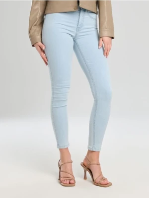 Sinsay - Jeansy skinny mid waist - niebieski