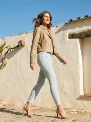 Sinsay - Jeansy skinny mid waist - niebieski