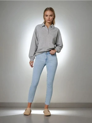 Sinsay - Jeansy skinny - niebieski