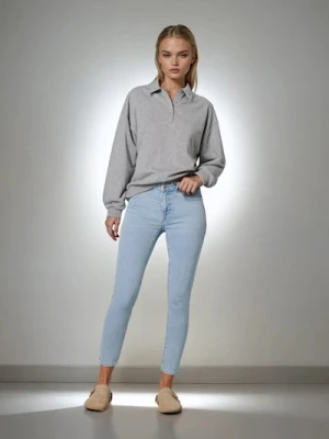 Sinsay - Jeansy skinny - niebieski