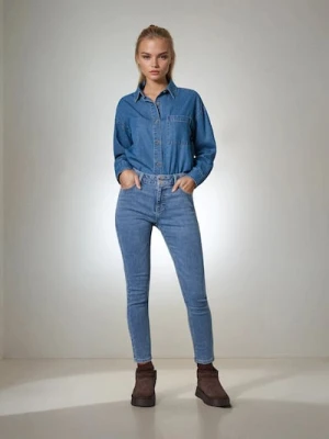 Sinsay - Jeansy skinny - niebieski