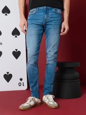 Sinsay - Jeansy skinny - niebieski