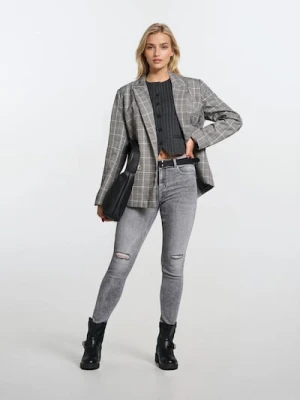 Sinsay - Jeansy skinny - szary