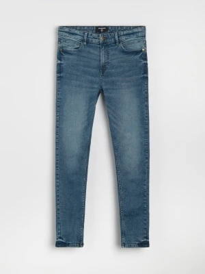 Sinsay - Jeansy skinny z efektem sprania - granatowy