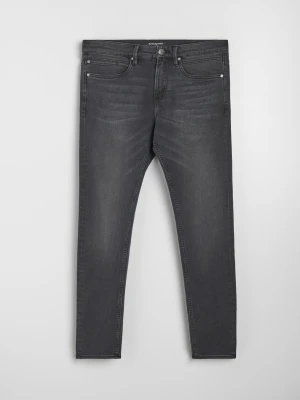 Sinsay - Jeansy skinny z efektem sprania - szary