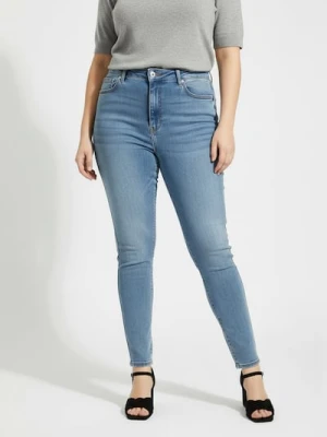 Sinsay - Jeansy skinny z wysokim stanem Plus size - niebieski