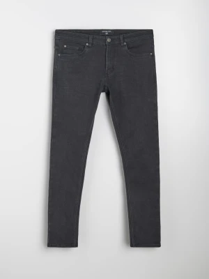 Sinsay - Jeansy slim fit z efektem sprania - czarny