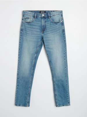 Sinsay - Jeansy slim fit z efektem sprania - zielony