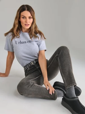 Sinsay - Jeansy slim mom fit - dark grey jeans