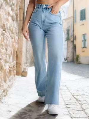 Sinsay - Jeansy straight fit - niebieski