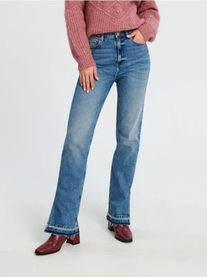 Sinsay - Jeansy straight high waist - niebieski