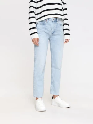 Sinsay - Jeansy straight high waist - niebieski