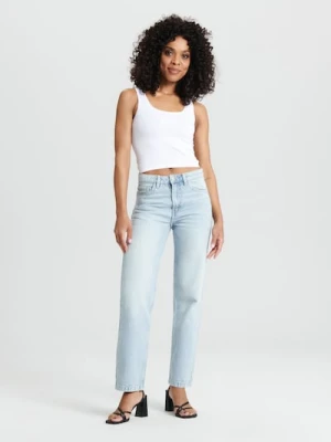 Sinsay - Jeansy straight leg - niebieski