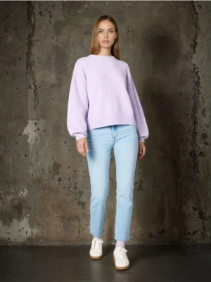 Sinsay - Jeansy straight mid waist - niebieski