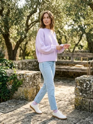 Sinsay - Jeansy straight mid waist - niebieski