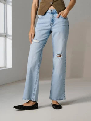 Sinsay - Jeansy straight - niebieski