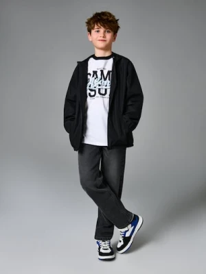 Sinsay - Jeansy straight z efektem sprania - szary