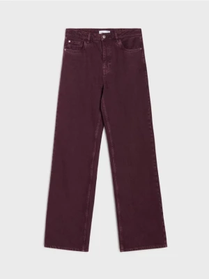 Sinsay - Jeansy wide leg - brązowy