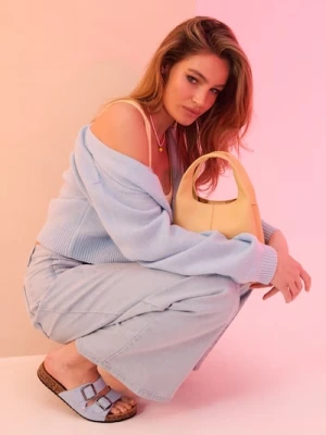 Sinsay - Jeansy wide leg comfort mid waist - niebieski