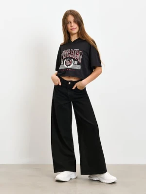 Sinsay - Jeansy wide leg - czarny