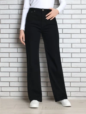 Sinsay - Jeansy wide leg - czarny