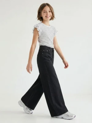 Sinsay - Jeansy wide leg - czarny