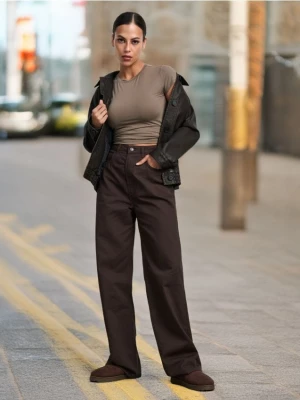 Sinsay - Jeansy wide leg - dark grey jeans