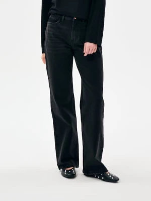 Sinsay - Jeansy wide leg high waist - czarny