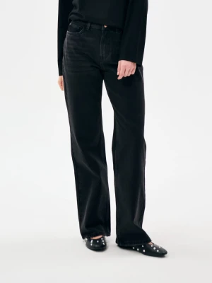 Sinsay - Jeansy wide leg high waist - czarny