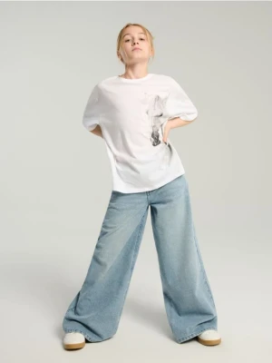 Zdjęcie produktu Sinsay - Jeansy wide leg high waist - niebieski