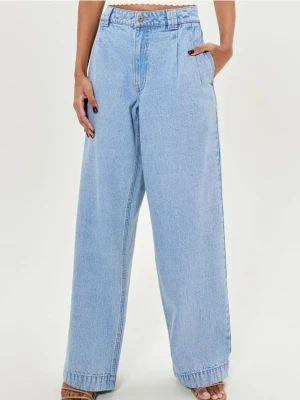 Sinsay - Jeansy wide leg high waist - niebieski