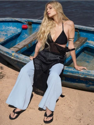 Sinsay - Jeansy wide leg high waist - niebieski