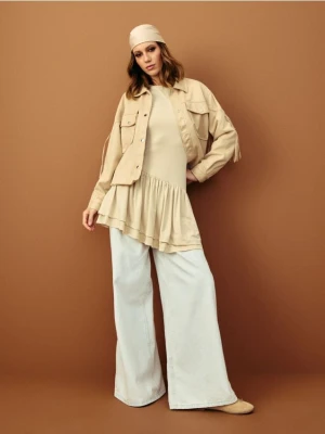 Sinsay - Jeansy wide leg high waist - niebieski