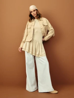 Sinsay - Jeansy wide leg high waist - niebieski