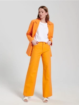 Sinsay - Jeansy wide leg high waist - pomarańczowy