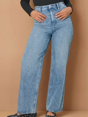 Sinsay - Jeansy wide leg - niebieski