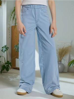 Sinsay - Jeansy wide leg - niebieski