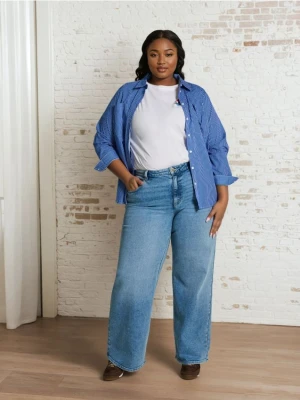 Sinsay - Jeansy wide leg - niebieski