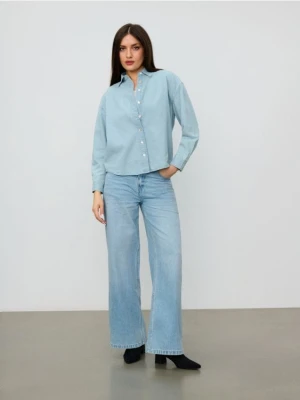 Sinsay - Jeansy wide leg - niebieski