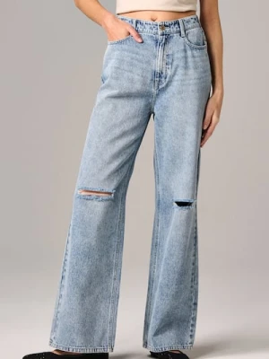 Sinsay - Jeansy wide leg - niebieski