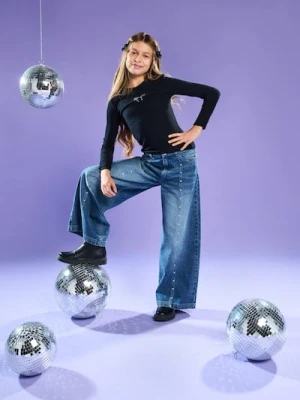 Sinsay - Jeansy wide leg - niebieski