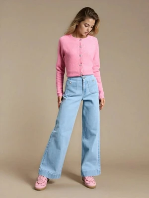 Sinsay - Jeansy wide leg - niebieski