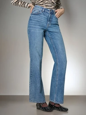 Sinsay - Jeansy wide leg - niebieski