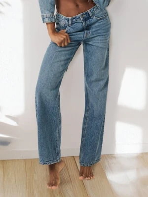 Sinsay - Jeansy wide leg - niebieski