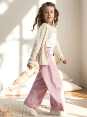 Sinsay - Jeansy wide leg - różowy