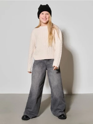 Zdjęcie produktu Sinsay - Jeansy wide leg - szary